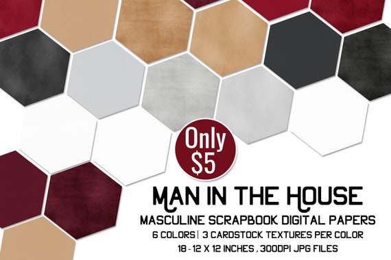 Man in the House - Masculine Digital Papers for Scrapbookers