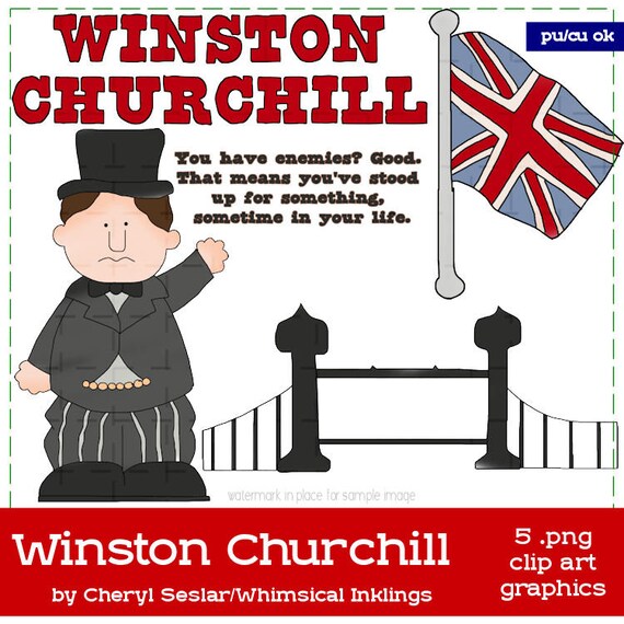 Winston Churchill - Commercial Use History Clip Art Graphics | Whimsical Inklings - Cheryl Seslar