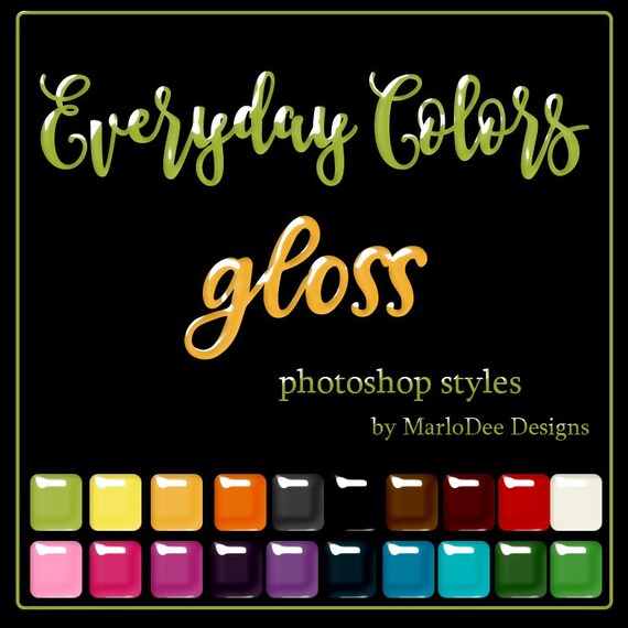CU4CU Photoshop Styles | Everyday Colors Gloss Patterns | Digital Designer Tool