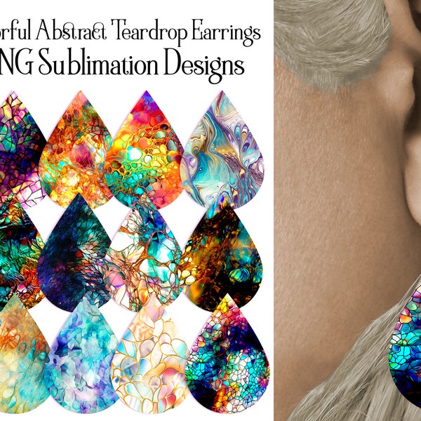Abstract Art Teardrop Earring .PNG Sublimation Designs, Art Earrings, Fall Earrings, Abstract Earrings, Teardrop Earring PNG Designs