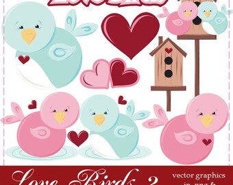 Love Birds 2 - Vector Valentine's Day Clipart Graphics