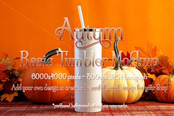 Tumbler mockup | blank tumbler | mock ups | thermos mock up | drinking cup mockups | basic white tumbler | mockup photograph | pumpkin spice