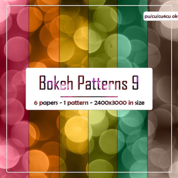 CLEARANCE - Digital Papers | Color Palette 1 Bokeh Circles Patterns package 4 | MarloDee Designs