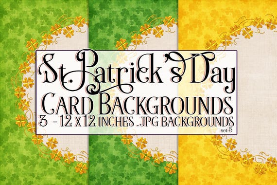 St Patrick's Day Scrapbook Papers, St Patrick's Day Card Backgrounds, Watercolor Papers, Irish Papers, Irish Colors, Irish Scrapbook Paper