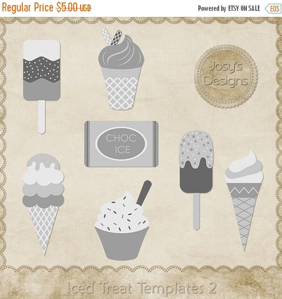 50% Off Sale Iced Treats Layered Templates Pkg 2