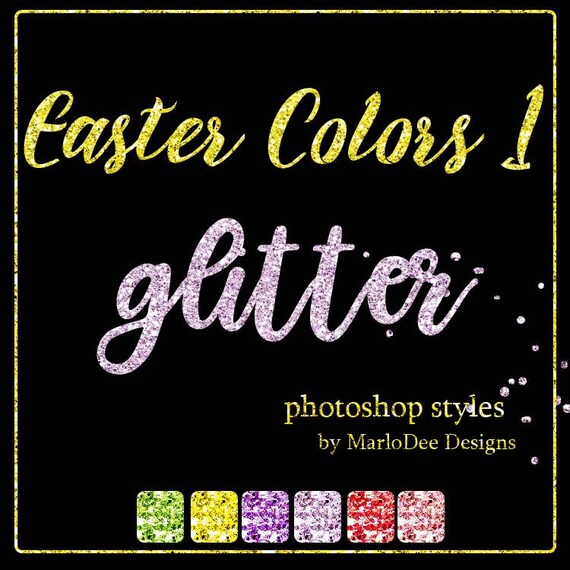 CU4CU Photoshop Styles | Easter Colors 1 Glitter Pattern | Digital Designer Tool