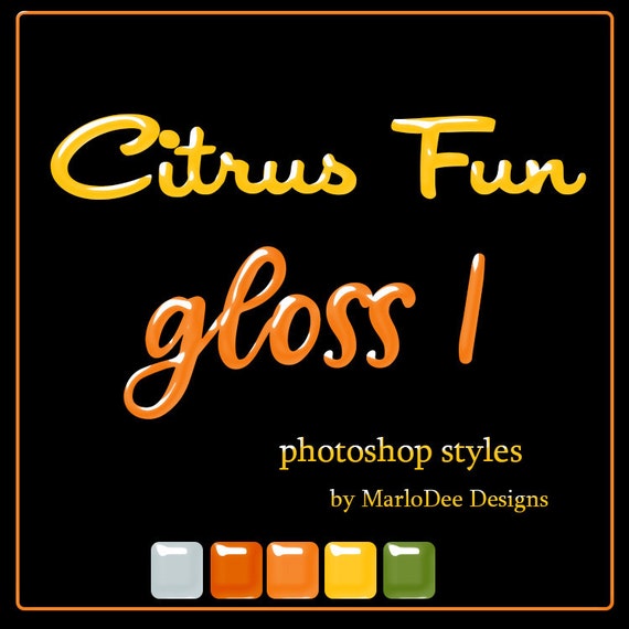CU4CU Photoshop Styles | Citrus Fun Colors Gloss 1 | Digital Designer Tool