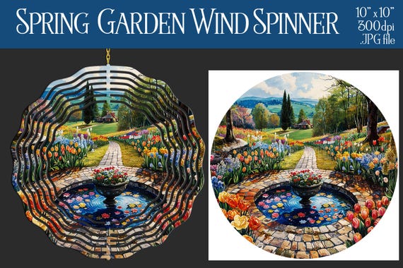 Spring Garden Wind Spinner Sublimation | Spring Garden Wind Spinner | Spring Spinner | Sublimation Wind Spinner | Wind Spinner Design