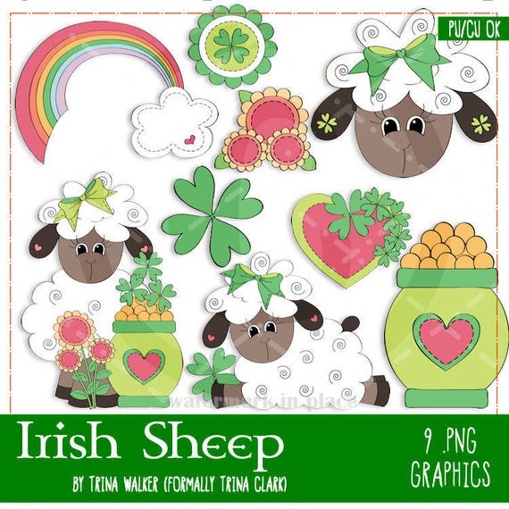 Irish Sheep Clip Art by Trina Walker - Etsy