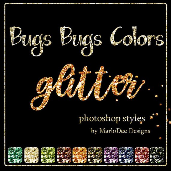 CU4CU Photoshop Styles | Bugs Bugs 1 Colors Glitter | Digital Designer Tool