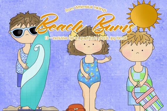 Beach Bums - Whimsical Inklings Exclusive Clip Art