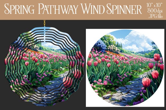 Spring Pathway Wind Spinner Sublimation | Spring Path Wind Spinner | Spring Spinner | Sublimation Wind Spinner | Wind Spinner Design