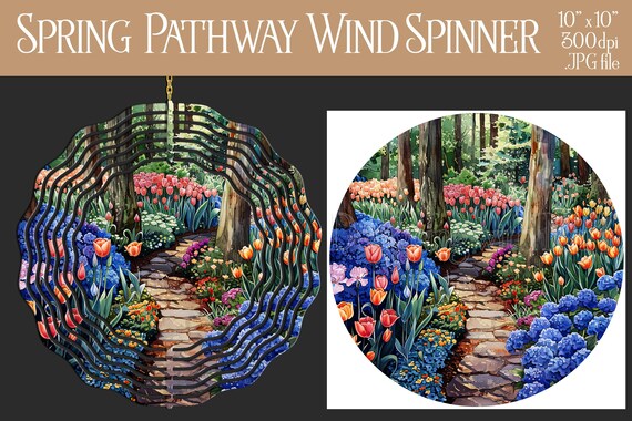 Spring Pathway Wind Spinner Sublimation | Spring Path Wind Spinner | Spring Spinner | Sublimation Wind Spinner | Wind Spinner Design