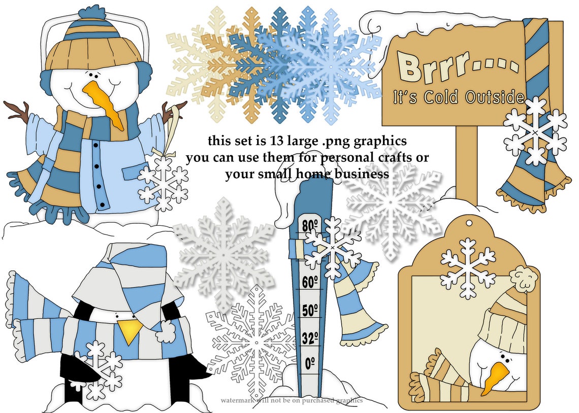 Brrr It's Cold Outside Clip Art Etsy