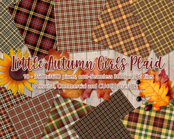 Little Autumn Girls - Plaid Tartan Pattern Backgrounds | Designer Resource