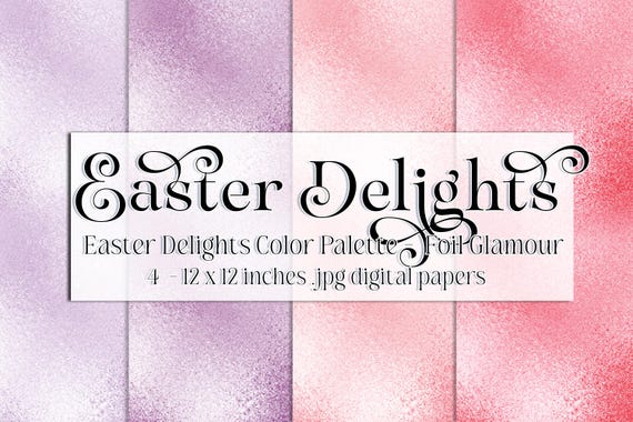 Easter Paper | Easter Scrapbook Paper | Digital Scrapbook Paper | Foil | Easter Foil Texture | Easter Colors | Spring Foil Papers | Luxury