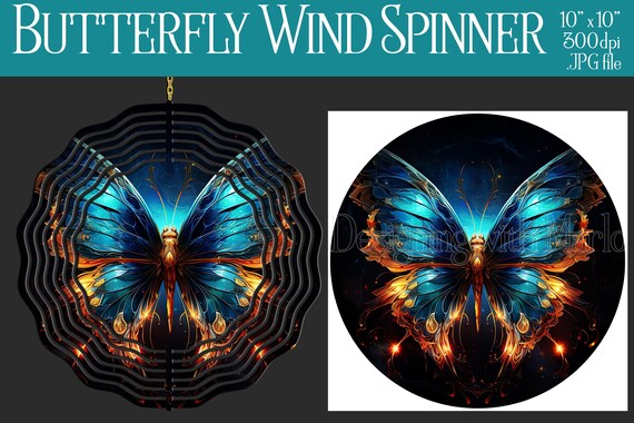Butterfly Wind Spinner Sublimation | Butterfly Wind Spinner | Butterfly Spinner | Sublimation Wind Spinner | Wind Spinner Design | Nature