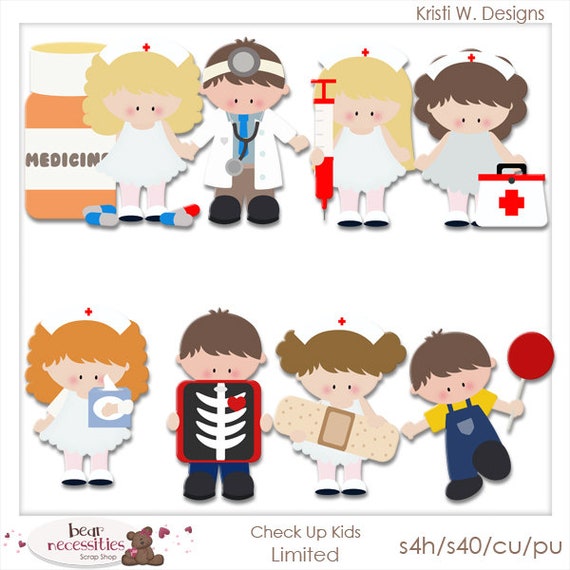 CLEARANCE - Check Up Kids Layered Templates - Doctor Templates - Nurse Template - Medical - Medicine - Kristi W Designs