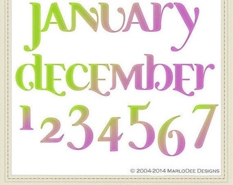 CLEARANCE - Calendar Graphics by MarloDee Designs - Mix Colors Set 1 - Numbers - Letters - Months