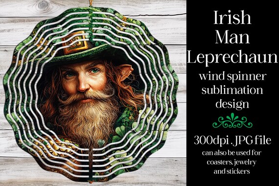St Patrick's Day Wind Spinner | Irish Leprechaun Spinner |Sublimation St Patrick's Day | Irish Wind Spinner | Sublimation Wind Spinner | w4
