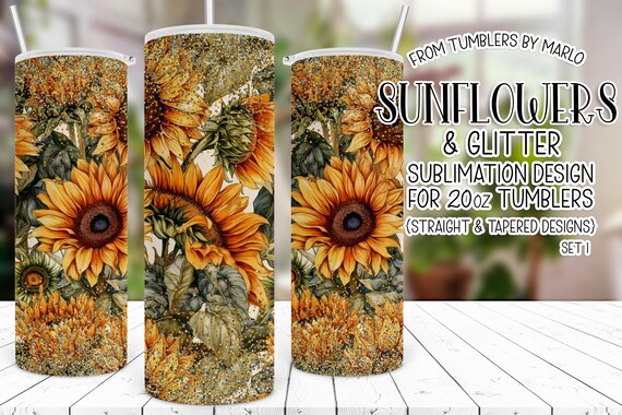 Sunflowers Tumbler Wrap, Cowgirl Tumbler PNG, Country Tumbler Wrap, Western Tumbler Wrap, Glitter Tumbler Wrap PNG, Sunflowers and Glitter
