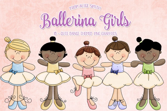 Ballerina Girls - Commercial Use Clip Art by Alice Smith