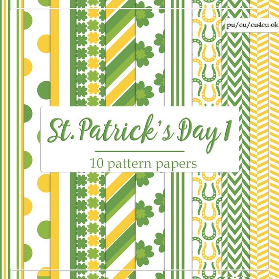 CU4CU Pattern Backgrounds | St. Patrick's Day Colors 1 package 2 | Digital Designer Tools