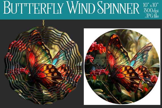 Butterfly Wind Spinner Sublimation | Butterfly Wind Spinner | Butterfly Spinner | Sublimation Wind Spinner | Wind Spinner Design | Nature