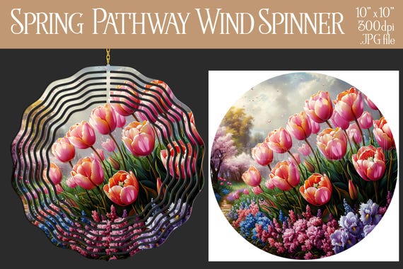 Spring Pathway Wind Spinner Sublimation | Spring Path Wind Spinner | Spring Spinner | Sublimation Wind Spinner | Wind Spinner Design
