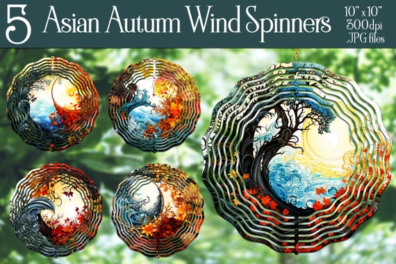 Asian Autumn Season Wind Spinner Sublimation | Autumn Wind Spinner | Asian Scene Wind Spinner | Sublimation Wind Spinner | Wind Spinner