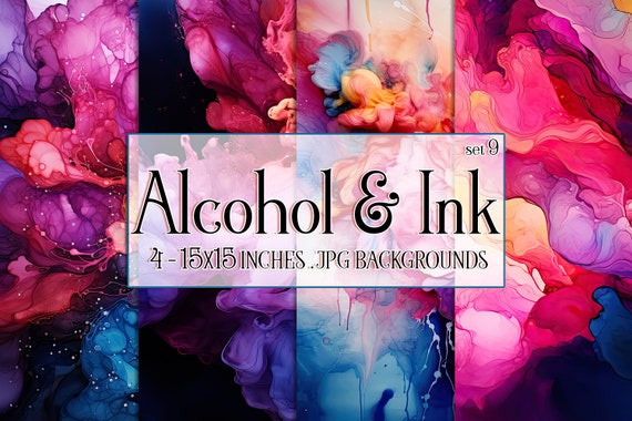 Alcohol & Ink Backgrounds, Vivid Gradients Alcohol Ink Textures, Sublimation, Watercolor Style Background, 15x15 Backgrounds, Purple, s9