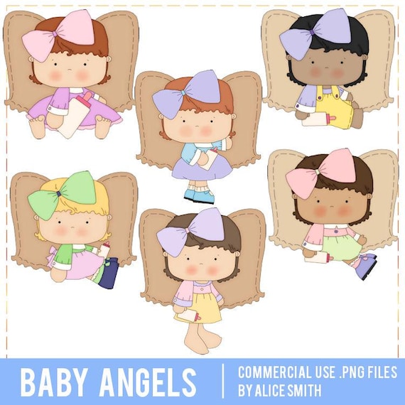 Baby Angels Clipart from Alice Smith, Baby Angels Graphics, Angel, Sublimation Baby, Infant, Baby with Wings