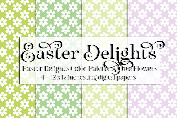 Easter Paper | Easter Scrapbook Paper | Digital Scrapbook Paper | Easter Seamless Floral Pattern |  Easter Flowers Colors | Spring Scrapbook