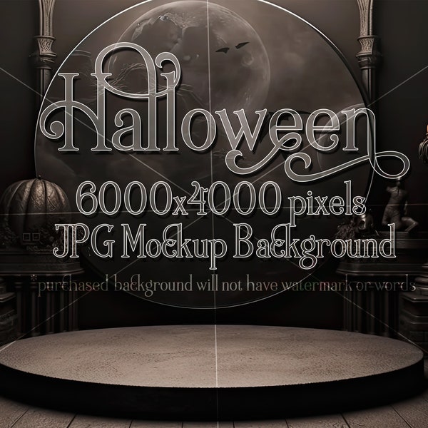 Halloween Product Background Mockup, Halloween Display Podium, Table Top Wood Background, Product Background Mockup, Stock Mock Up, JPG