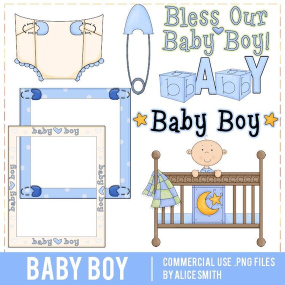 Baby Boy Clipart from Alice Smith, Baby, Babies, Sublimation Baby, Crib, Diaper, Diaper Pin, Word Art, Boy Backgrounds, Baby Boy Scrapbook