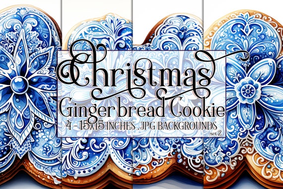 Christmas Gingerbread Cookie Watercolor 15x15 Backgrounds, Christmas Cookie, Cookies, Gingerbread man, Sublimation Gingerbread, Holiday