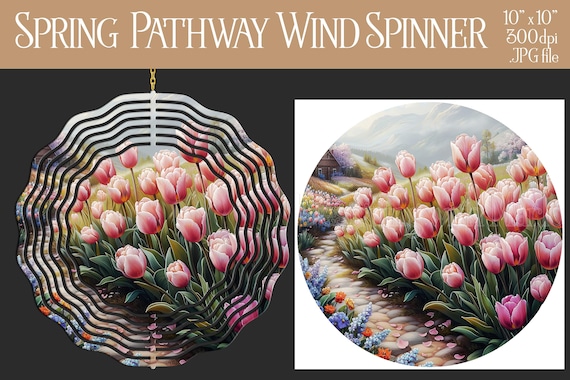 Spring Pathway Wind Spinner Sublimation | Spring Path Wind Spinner | Spring Spinner | Sublimation Wind Spinner | Wind Spinner Design