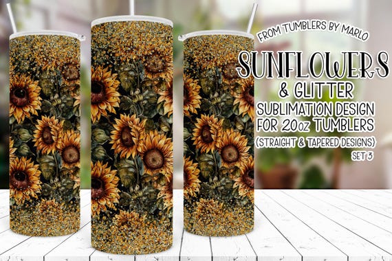 Sunflowers Tumbler Wrap, Cowgirl Tumbler PNG, Country Tumbler Wrap, Western Tumbler Wrap, Glitter Tumbler Wrap PNG, Sunflowers and Glitter
