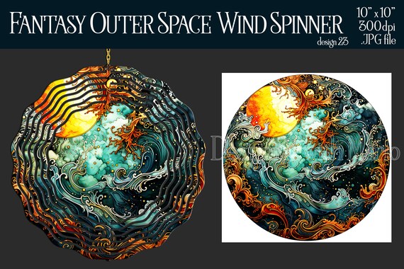 Fantasy Outer Space Wind Spinner Sublimation | Fantasy Space Wind Spinner | Fantasy Spinner | Sublimation Wind Spinner | Wind Spinner Design