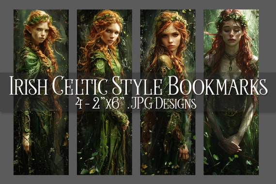 Irish Celtic Printable Bookmark, Irish Bookmark, Celtic Bookmark, Printable, JPG Bookmark, Sublimation, St Patrick's Day, Fantasy Bookmark