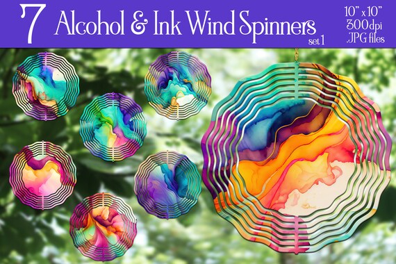 Alcohol and Ink Wind Spinner Sublimation | Colorful Wind Spinner | Abstract Wind Spinner | Sublimation Wind Spinner