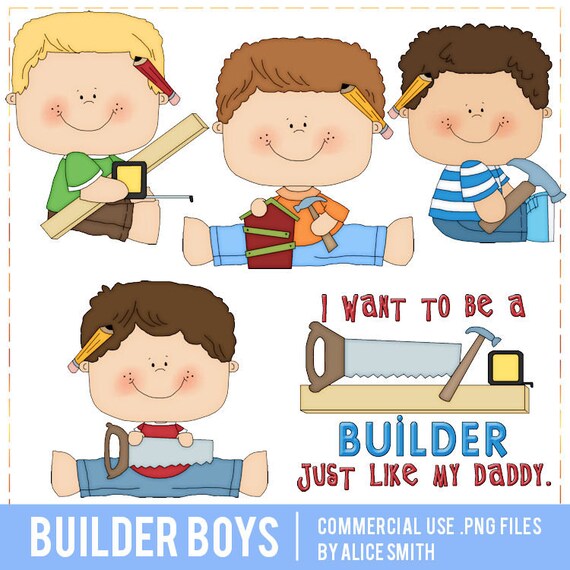 Builder Boy's - Commercial Use Clip Art by Alice Smith