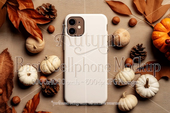 Autumn Season Cellphone Mockup Background | Autumn Background Mockup | Fall Season Mockup | Product Mockup | Cellphone Mockup | Top View