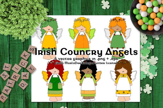 Irish Country Angels - St. Patrick's Day Vectors from MarloDee Designs