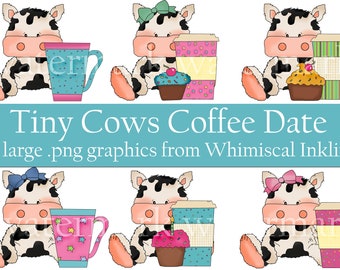 Coffee Cows Clipart - Etsy