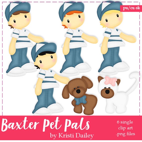 Baxter and His Pet Pals Clip Art