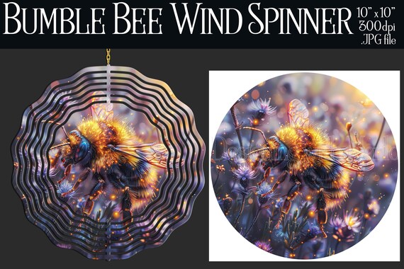 Bumble Bee Wind Spinner Sublimation | Bumble Bee Wind Spinner | Bumble Bee Spinner | Sublimation Wind Spinner | Wind Spinner Design | Nature
