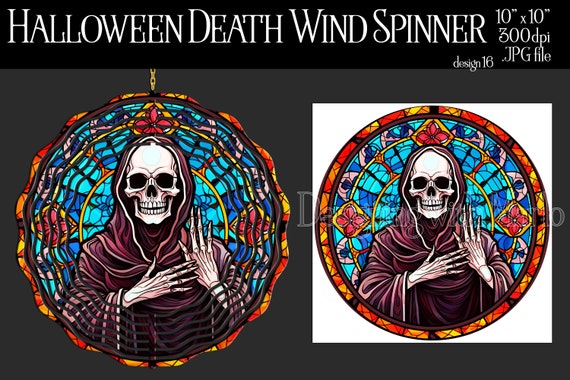 Halloween Wind Spinner Sublimation | Halloween Death Wind Spinner | Skull Spinner | Sublimation Wind Spinner | Ghost Spinner Design