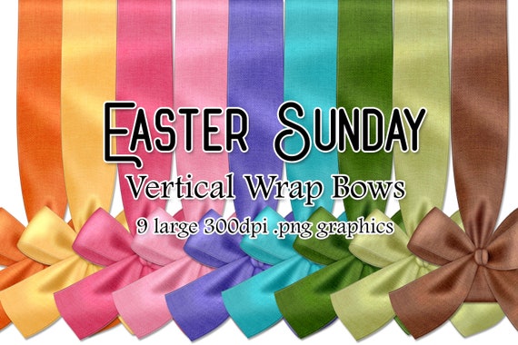 Vertical Wrap Bow Graphics | Easter Sunday Color Palette | Easter Bow | Easter Graphics | Spring Bow | Easter Clipart | Pretty Bow