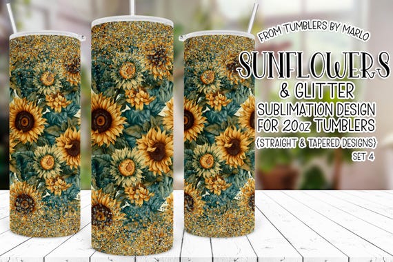 Sunflowers Tumbler Wrap, Cowgirl Tumbler PNG, Country Tumbler Wrap, Western Tumbler Wrap, Glitter Tumbler Wrap PNG, Sunflowers and Glitter